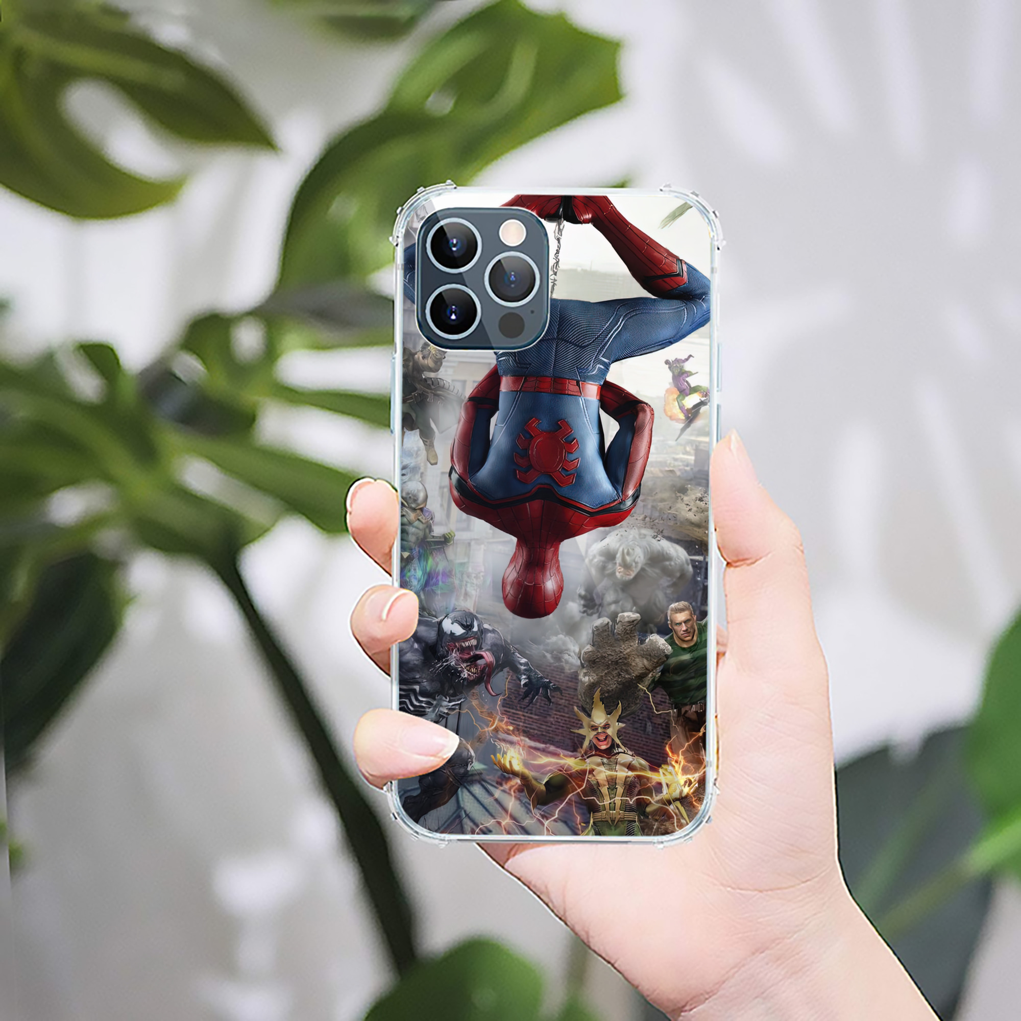 （画像用） Spider Man スパイダーマン 【iPhone 12シリーズ対応】透明スマホケース（クリアソフトケース）